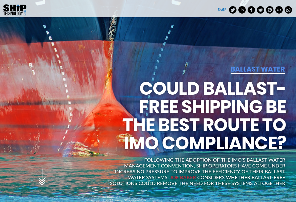 Could ballastfree shipping be the best route to IMO compliance? Ship