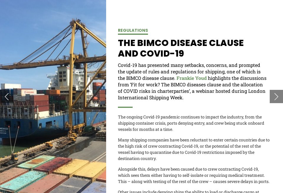 The BIMCO disease clause and Covid19 Ship Technology Global Issue